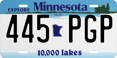MN license plate 445PGP