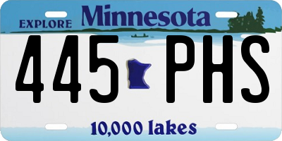 MN license plate 445PHS