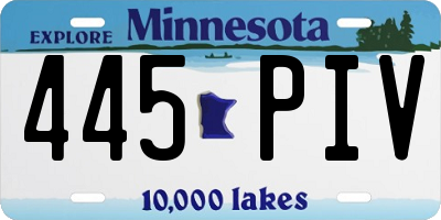 MN license plate 445PIV