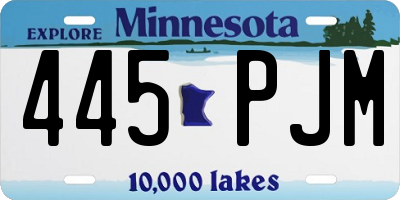 MN license plate 445PJM