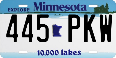 MN license plate 445PKW
