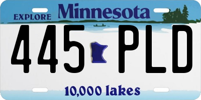 MN license plate 445PLD