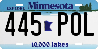 MN license plate 445POL