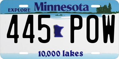 MN license plate 445POW