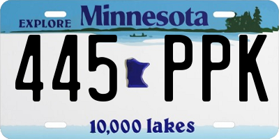 MN license plate 445PPK