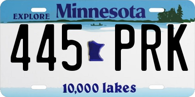 MN license plate 445PRK