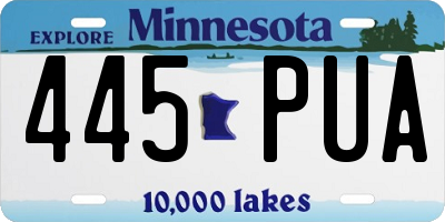 MN license plate 445PUA