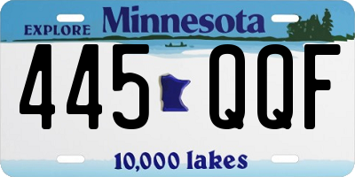MN license plate 445QQF