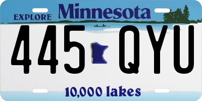 MN license plate 445QYU