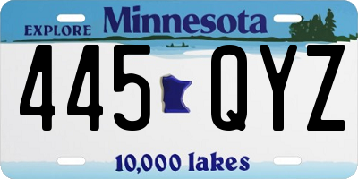 MN license plate 445QYZ