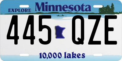 MN license plate 445QZE