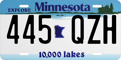 MN license plate 445QZH