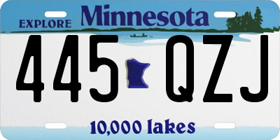MN license plate 445QZJ