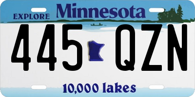 MN license plate 445QZN