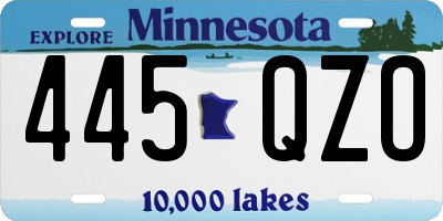 MN license plate 445QZO