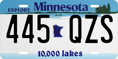MN license plate 445QZS