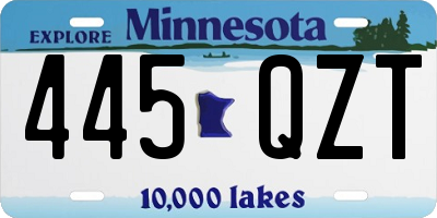 MN license plate 445QZT