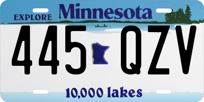 MN license plate 445QZV