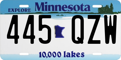 MN license plate 445QZW