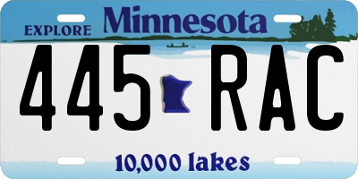 MN license plate 445RAC
