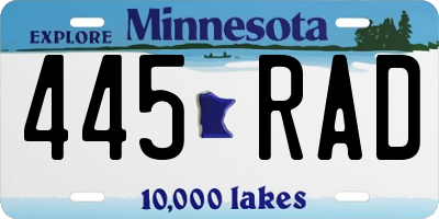 MN license plate 445RAD