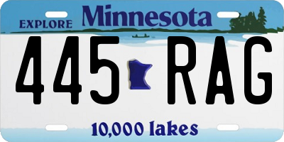 MN license plate 445RAG