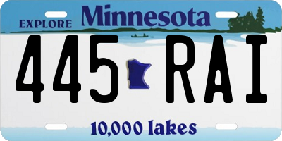 MN license plate 445RAI