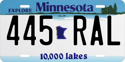 MN license plate 445RAL