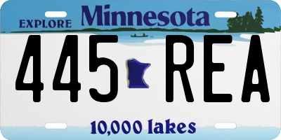 MN license plate 445REA