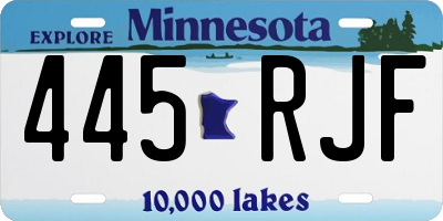 MN license plate 445RJF