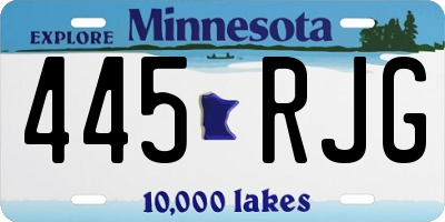 MN license plate 445RJG