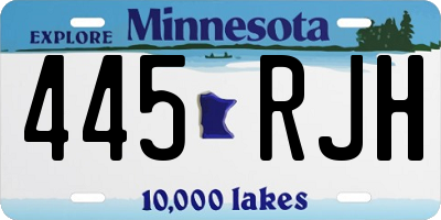 MN license plate 445RJH