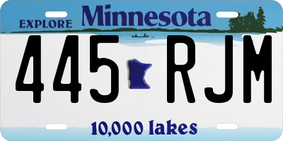 MN license plate 445RJM
