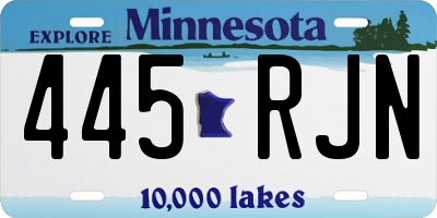 MN license plate 445RJN