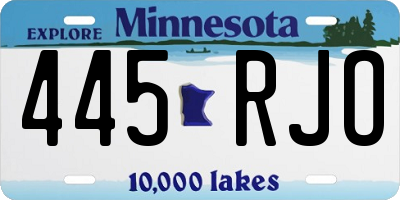 MN license plate 445RJO
