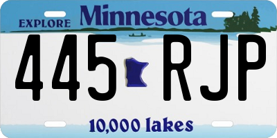 MN license plate 445RJP