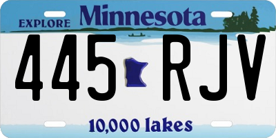 MN license plate 445RJV
