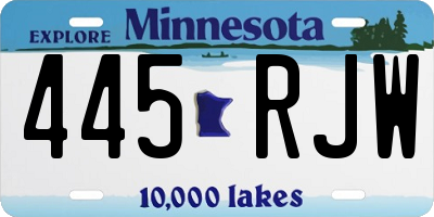 MN license plate 445RJW