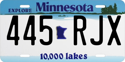 MN license plate 445RJX