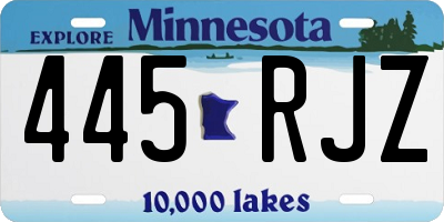 MN license plate 445RJZ