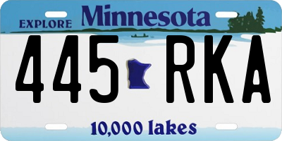 MN license plate 445RKA