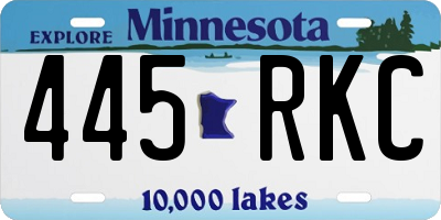 MN license plate 445RKC