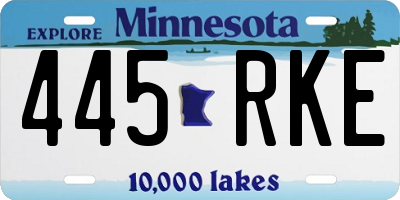 MN license plate 445RKE