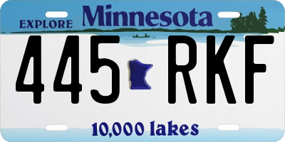 MN license plate 445RKF