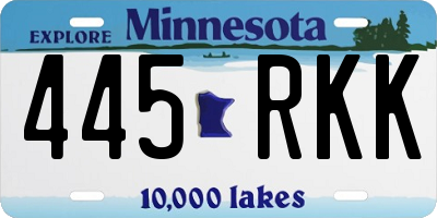 MN license plate 445RKK