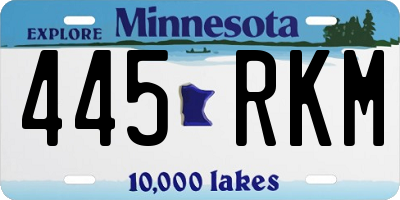 MN license plate 445RKM