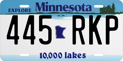 MN license plate 445RKP