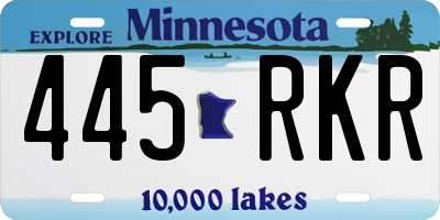 MN license plate 445RKR