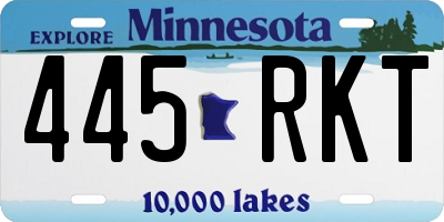 MN license plate 445RKT