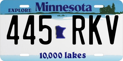 MN license plate 445RKV